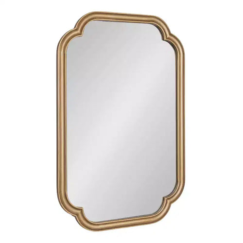 Kate & Laurel All Things Decor 24"X36" Glenby Scallop Wall Mirror Gold