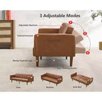 Schlafsofa Futon aus PU-Leder mit verstellbarer Rückenlehne, 190,5 cm