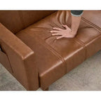 Schlafsofa Futon aus PU-Leder mit verstellbarer Rückenlehne, 190,5 cm
