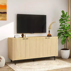Holz-Sideboard mit 4 Türen und verstellbaren Einlegeböden, 147 cm breit