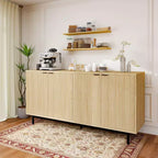 Holz-Sideboard mit 4 Türen und verstellbaren Einlegeböden, 147 cm breit