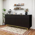 Holz-Sideboard mit 4 Türen und verstellbaren Einlegeböden, 147 cm breit