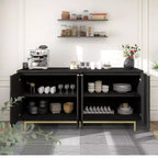 Holz-Sideboard mit 4 Türen und verstellbaren Einlegeböden, 147 cm breit