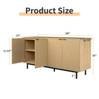 Holz-Sideboard mit 4 Türen und verstellbaren Einlegeböden, 147 cm breit