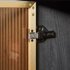 Geschwungenes TV-Möbel mit LED-Beleuchtung und Glastüren 163 cm