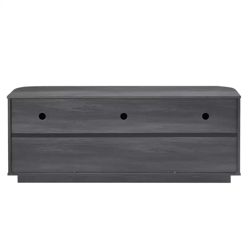 64W Wellenförmiger TV-Ständer mit LED-Beleuchtung, rundes Sideboard mit vertikalen Streifen, Aluminiumtürrahmen aus gehärtetem Glas Aufbewahrungsschrank, Schwarz -