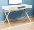 Holz- und Metall-Computertisch mit 2 Schubladen 119 cm