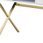 Holz- und Metall-Computertisch mit 2 Schubladen 119 cm