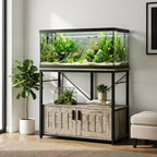Aquariumunterschrank aus Metall und Holz mit Schrank