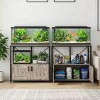Aquariumunterschrank aus Metall und Holz mit Schrank