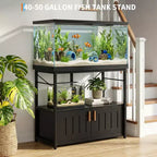 Aquariumunterschrank aus Metall und Holz mit Schrank