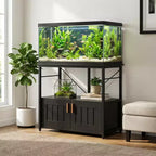 Aquariumunterschrank aus Metall und Holz mit Schrank
