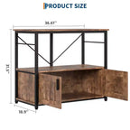 Aquariumunterschrank aus Metall und Holz mit Schrank