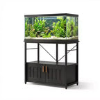 Aquarium Stand & Cabinet,Sturdy Metal Frame with Wooden Shelf for Fish Tanks, Turtle & Reptile Terrariums for Living & Dining Room