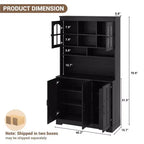 Hoher Vorratsschrank mit Ladestation und Glastüren 180 cm