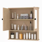 Wandmontierter Spiegelschrank für das WC mit Glastüren