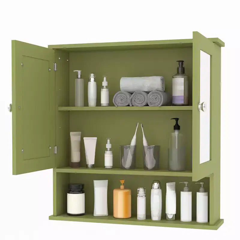Platzsparender Über-der-Toilette-Schrank mit Glastüren & verstellbaren Einlegeböden, wasserdichte wandmontierte Aufbewahrung für Bad oder Küche