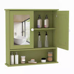 Space-Saving Over-The-Toilet Cabinet with Glass Doors & Adjustable Shelves, Waterproof Wall Mounted Storage for Bathroom or Kitchen