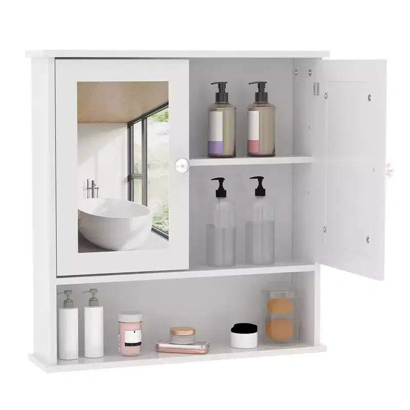 Platzsparender Über-der-Toilette-Schrank mit Glastüren & verstellbaren Einlegeböden, wasserdichte wandmontierte Aufbewahrung für Bad oder Küche
