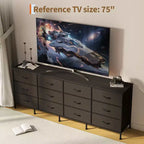 Kommode mit 12 Schubladen und TV-Ständer 70 Zoll