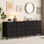 12 Drawer Dresser for Bedroom, 70 Long TV Stand for 65, 75, 80 Inch TV, Large Entertainment Center for Living Room, Entryway