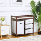 Wickelkommode mit 3 Schubladen und Wäschekorb 91 cm