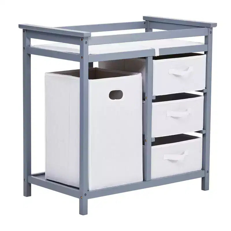 36 moderne Wickelkommode mit 3 Schubladen und Wäschekorb für Kinderzimmer