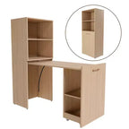 Ausziehbarer Klappschreibtisch aus Holz mit Regalen 40-126 cm