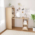 Ausziehbarer Klappschreibtisch aus Holz mit Regalen 40-126 cm