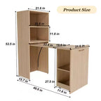 Ausziehbarer Klappschreibtisch aus Holz mit Regalen 40-126 cm