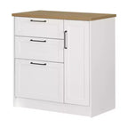 South Shore Toscano Kitchen Island White/Maple Nutmeg