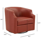 Faux-Leder Drehbarer Gleiter-Fauteuil 30,5 Zoll