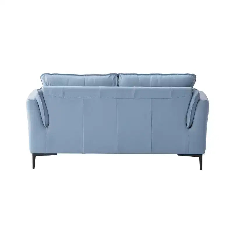 68 Zoll Mesut Sofa Hellblaues Oberleder mit Metallbeinen & Nietenbesatz -