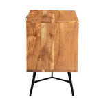 Nachttisch aus Holz mit 2 Schubladen und abgewinkelten Metallbeinen