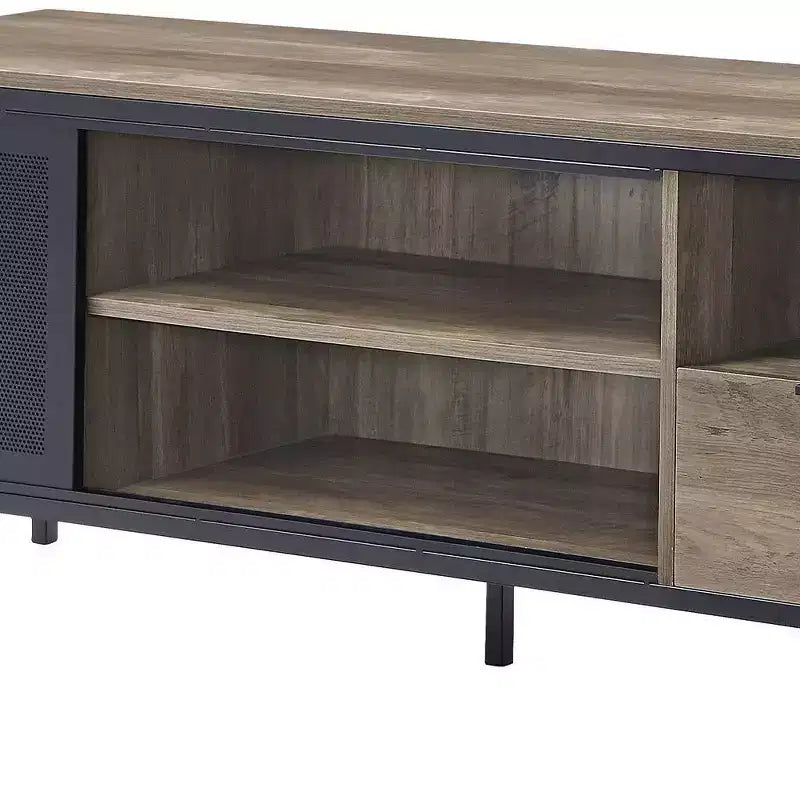 Nantan TV-Schrank für Fernseher bis 50 Zoll Rustikale Eiche/Schwarz