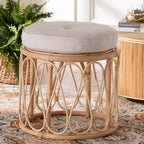 Runder Hocker aus Naturrattan 55 cm