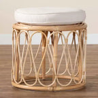 Runder Hocker aus Naturrattan 55 cm