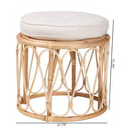 Runder Hocker aus Naturrattan 55 cm