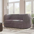 Geschwungenes Boho-Zweisitzer-Sofa aus Stoff mit Taschenfederkernkissen 162 cm