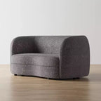 Geschwungenes Boho-Zweisitzer-Sofa aus Stoff mit Taschenfederkernkissen 162 cm