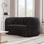 Geschwungenes Boho-Zweisitzer-Sofa aus Stoff mit Taschenfederkernkissen 162 cm