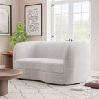Geschwungenes Boho-Zweisitzer-Sofa aus Stoff mit Taschenfederkernkissen 162 cm