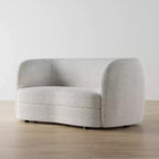 Geschwungenes Boho-Zweisitzer-Sofa aus Stoff mit Taschenfederkernkissen 162 cm