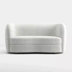 Geschwungenes Boho-Zweisitzer-Sofa aus Stoff mit Taschenfederkernkissen 162 cm
