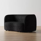 Geschwungenes Boho-Zweisitzer-Sofa aus Stoff mit Taschenfederkernkissen 162 cm