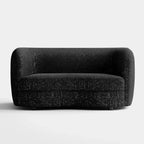 Geschwungenes Boho-Zweisitzer-Sofa aus Stoff mit Taschenfederkernkissen 162 cm