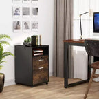 Holz-Aktenschrank mit Schloss und Druckerablage, 2 Schubladen