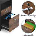 Holz-Aktenschrank mit Schloss und Druckerablage, 2 Schubladen