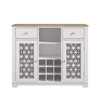 47" Wine Cabinet with Glass Doors Feature and Silk-Screened Pattern Design - Festivo