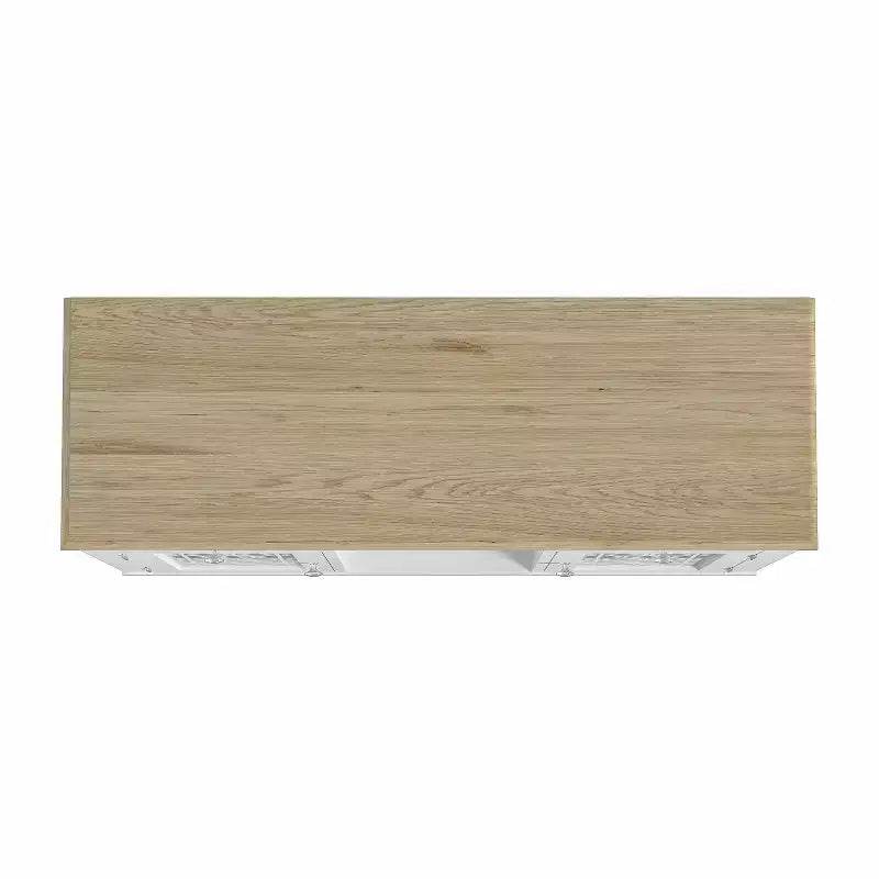 47" Weinschrank mit Glastüren und Siebdruckmuster -